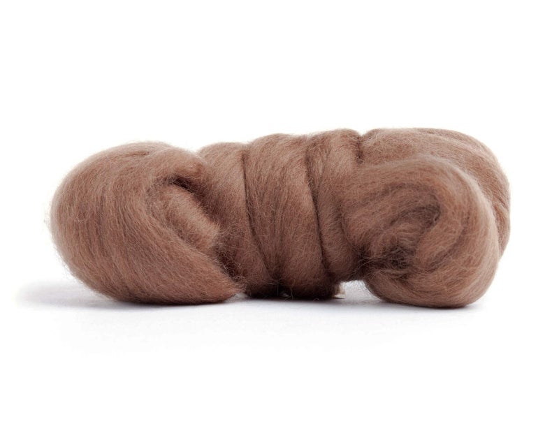 Desert Breeze Distributing 100% Natural Merino Wool Roving - Premium Combed Top Merino Roving Wool - Tapestry, Spinning, Wet Felting & Needle Felting Supplies - 21.5 Micron - 1 oz, Color Oak Brown - Image 2